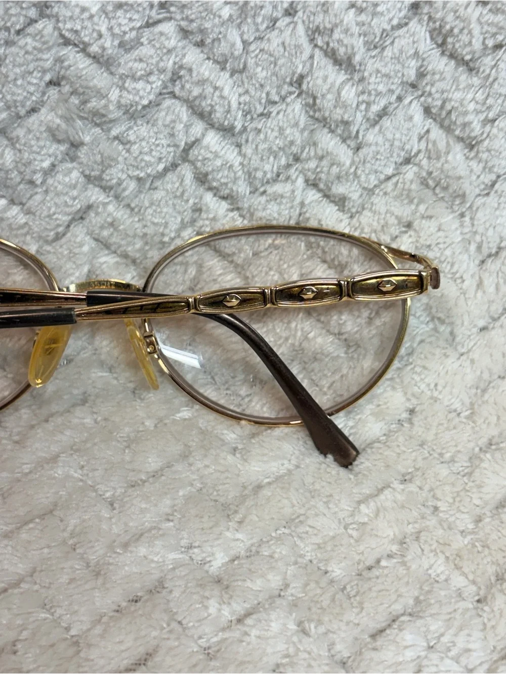 Vintage Tura Gold Tortoise Oval Glasses Frames Only Librarian Chic Officecore